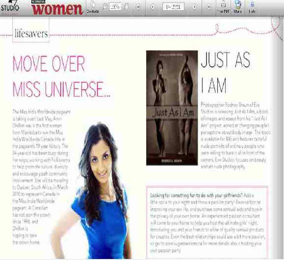 Featured in Winnipeg Woman Magazine
