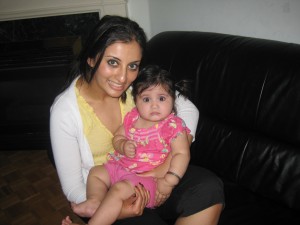 With a relative's baby! She is adorable! 