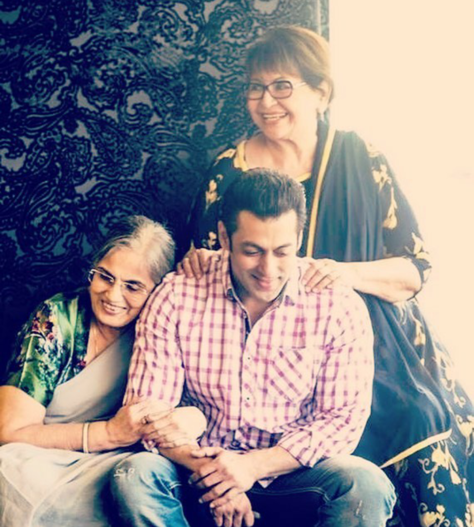 Salman Khan with Salma Khan and Helen