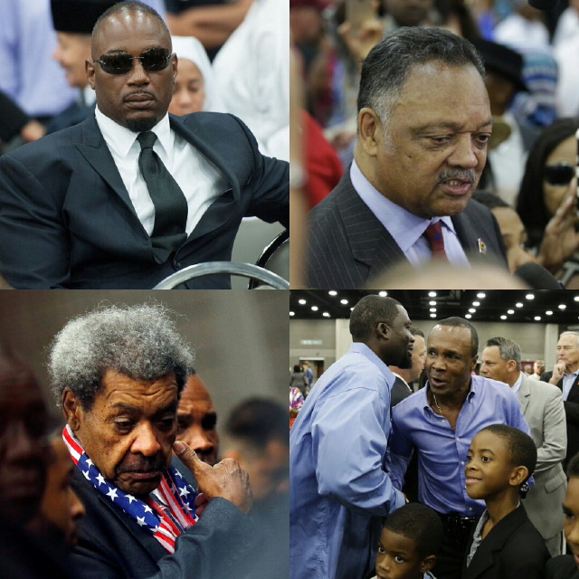 Top left is Lennox Lewis, top right is Jesse Jackson, then Don King and Sugar Ray Leonard